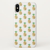 Cute Summer Tropical Gold Foil Pineapple Pattern