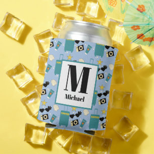 Cute Summer Vacation Elements Can Cooler