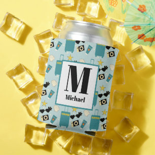 Cute Summer Vacation Elements Can Cooler