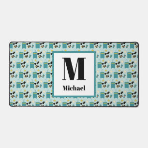 Cute Summer Vacation Elements Desk Mat