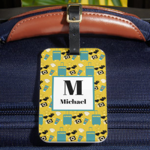 Cute Summer Vacation Elements Luggage Tag