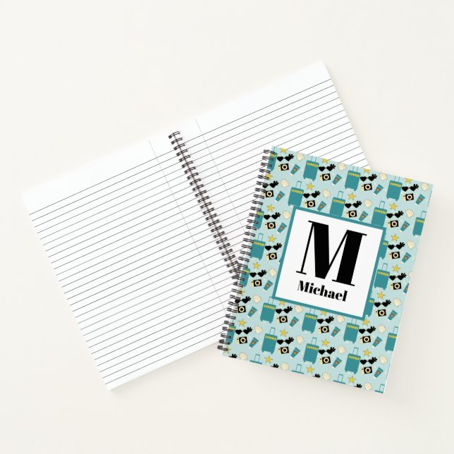 Cute Summer Vacation Elements Spiral Notebook (Inside)