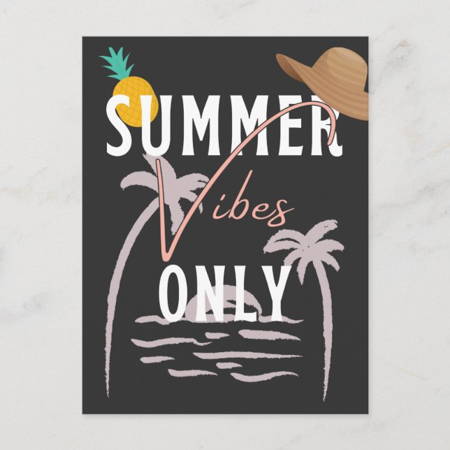 Cute Summer Vibes Only Beach Postcard (Front)