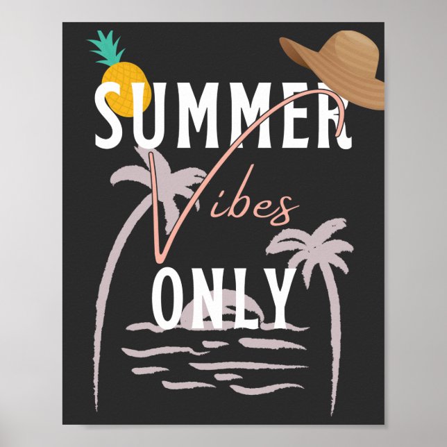 Cute Summer Vibes Only Beach Poster (Front)
