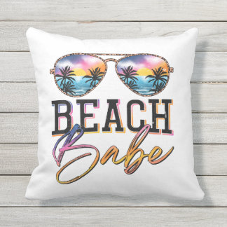 Cute Summer Vibes Sunglasses Babe Beach House Cushion