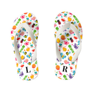 Cute Summertime Insects Kid's Thongs
