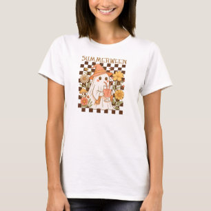 Cute Summerween Ghost with Drink,Halloween Design T-Shirt