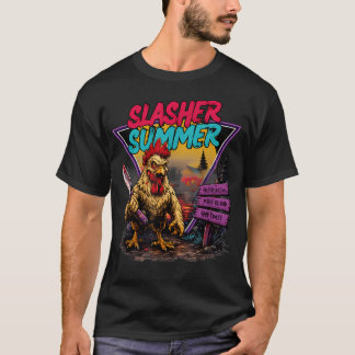 Cute Summerween Slasher Summer Horror Chicken T-Shirt
