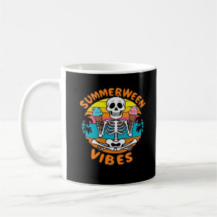 Cute Summerween Vibes Skeleton IceCream Summer Vac Coffee Mug