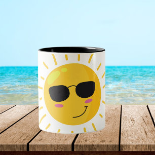 Cute Sun and Cloud  Two-Tone Coffee Mug