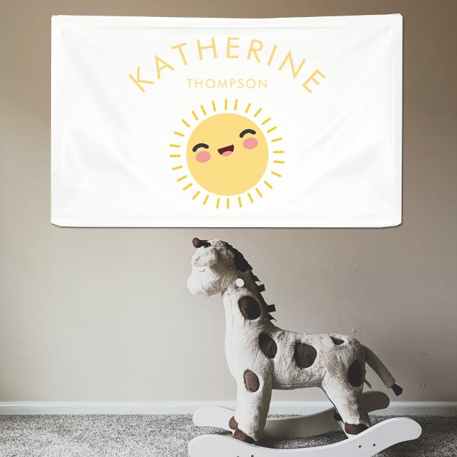 Cute Sun Baby's Nursery Name Kids Room Wall Decor Banner (Creator Uploaded)