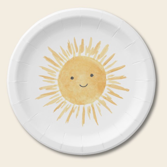 Cute Sun Boy's Birthday Party Paper Plate (Creator Uploaded)