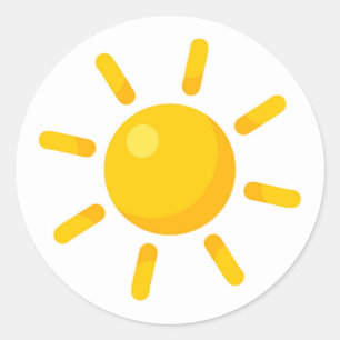 Cute sun classic round sticker