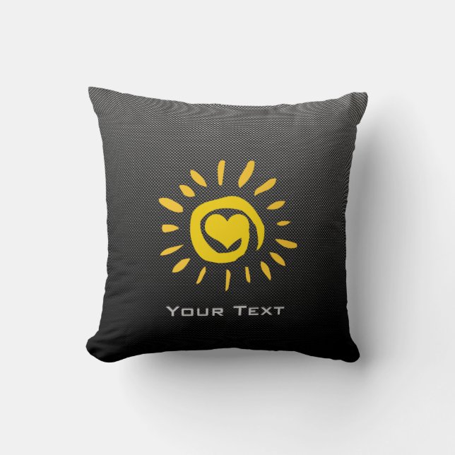 Cute Sun; Faux Carbon Fibre Cushion (Front)