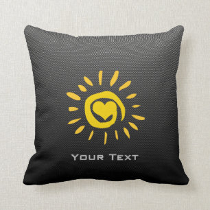 Cute Sun; Faux Carbon Fibre Cushion