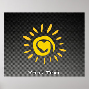Cute Sun; Faux Carbon Fibre Poster