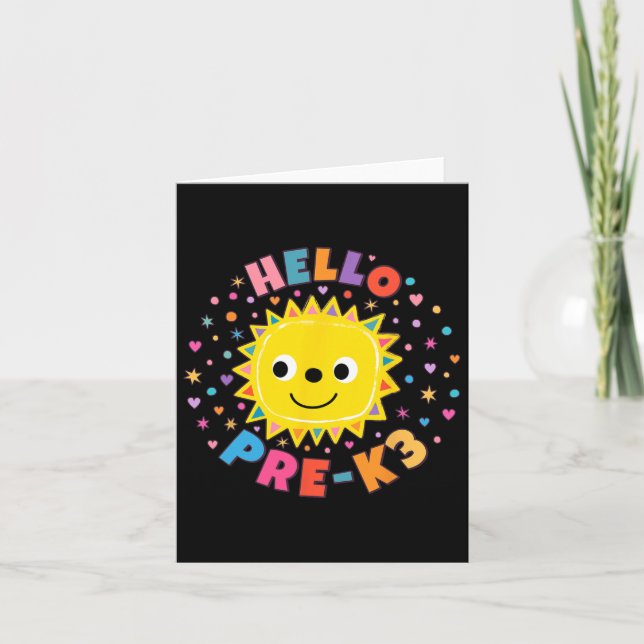 Cute Sun Hello Pre-k3  Card (Front)