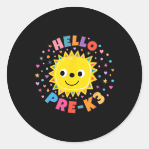 Cute Sun Hello Pre-k3 Classic Round Sticker