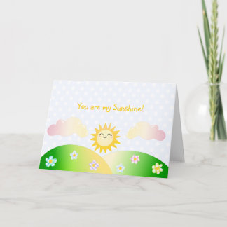 Cute sun kawaii cartoon card