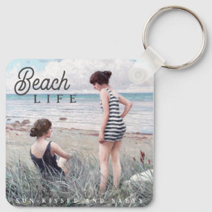 Cute Sun-Kissed and Salty Beach Life Key Ring