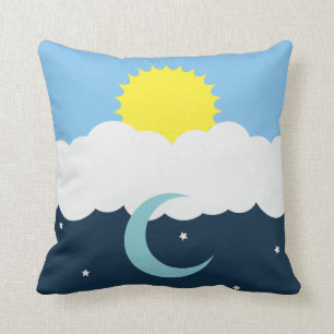 Cute Sun Moon and Stars Baby Illustration Cushion