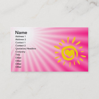 Cute Sun; Pink Business Card