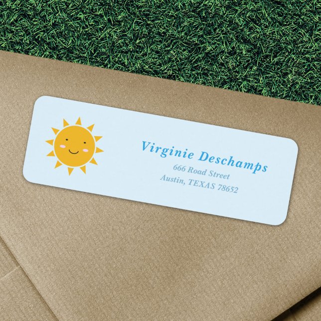 Cute Sun Return Address Label (Cute Sun Return Address Label)