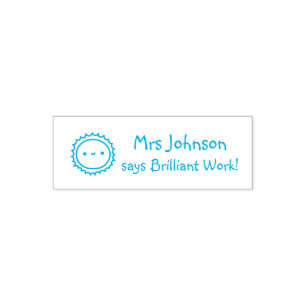 Cute Sun, Teacher Encouragement for Kids Self-inking Stamp