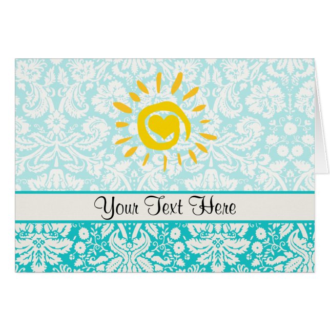 Cute Sun; Teal Damask (Front Horizontal)