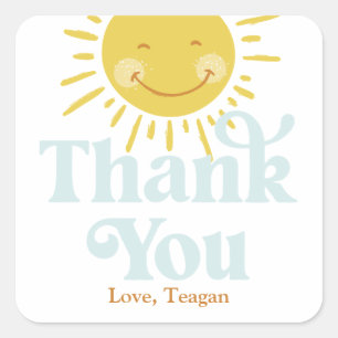 Cute Sun Thank You Stickers