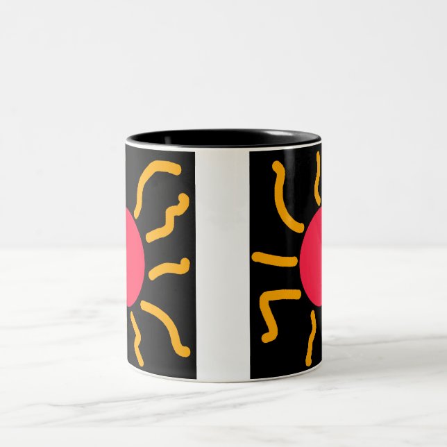 Cute sun Two-Tone coffee mug (Center)