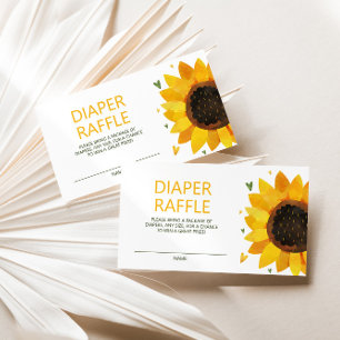 Cute Sunflower Baby Shower Diaper Raffle Enclosure Card