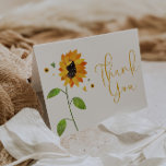 Cute Sunflower Baby Shower or Birthday Thank You Card<br><div class="desc">Sunflower baby shower or birthday thank you card with cute watercolor flowers.</div>