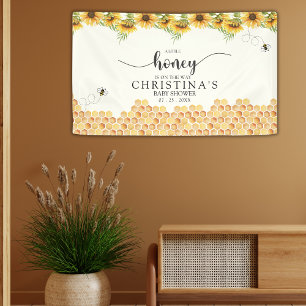 Cute Sunflower Bee Baby Shower Banner