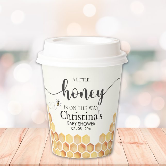 Cute Sunflower Bee Baby Shower Paper Cups (Creator Uploaded)