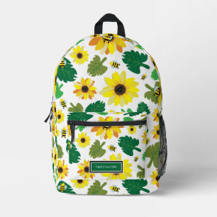 Cute Sunflower Bee Print Cut Sew Bag