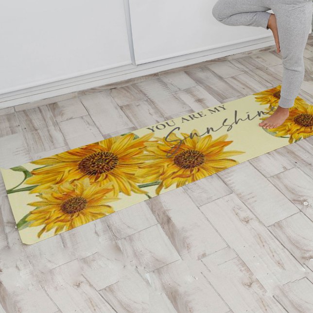Cute Sunflower Bright Yellow You Are My Sunshine Yoga Mat (Creator Uploaded)