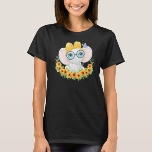 Cute Sunflower Calf Hairless Animal Elephant T-Shirt