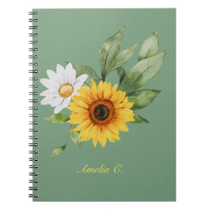 Cute Sunflower & Daisy Notebook