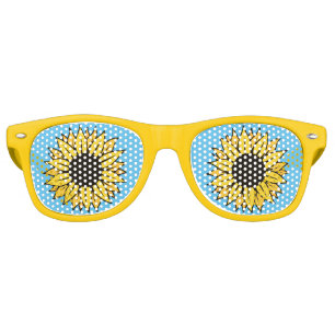 Cute Sunflower Eyes Yellow Flower Child Retro Sunglasses