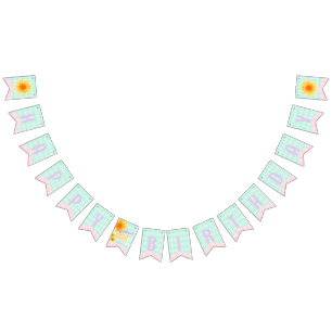 Cute Sunflower First Birthday  Bunting