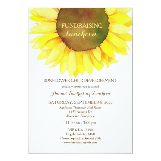 Cute Sunflower Fundraising Luncheon Invitation