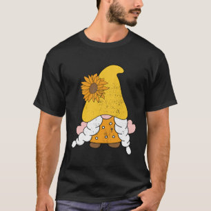 Cute Sunflower Gnome Hippie Design Gnomes Flower M T-Shirt