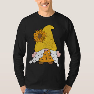 Cute Sunflower Gnome Hippie Design Gnomes Flower M T-Shirt