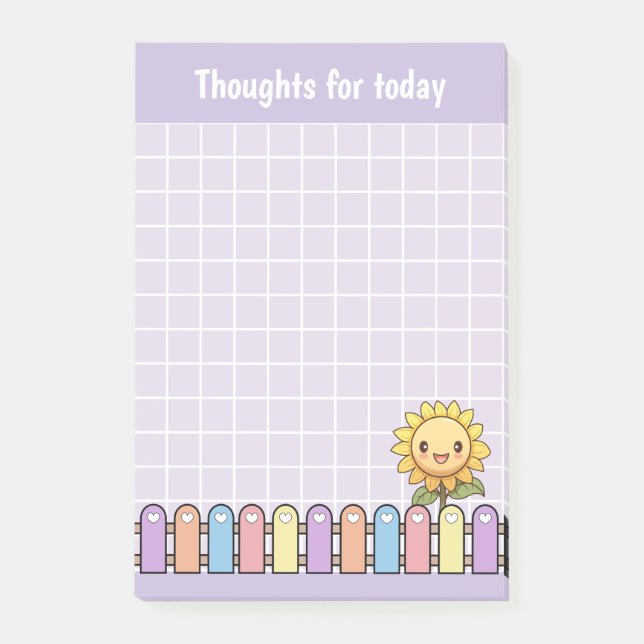 Cute Sunflower Lilac Thoughts For Today  Post-it Notes (Front)