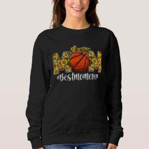 Cute Sunflower Mom Basketball Sports Mom Mama Moth Sweatshirt