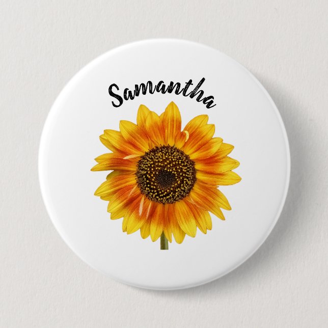 Cute Sunflower Personalized 7.5 Cm Round Badge (Front)