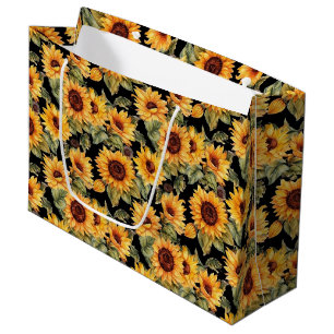 cute sunflower popular pattern tiled  large gift bag