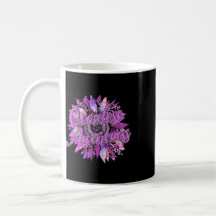 Cute Sunflower Purple Ribbon Opioid Overdose Aware Coffee Mug