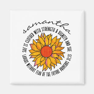 Cute sunflower scripture bible verse magnet